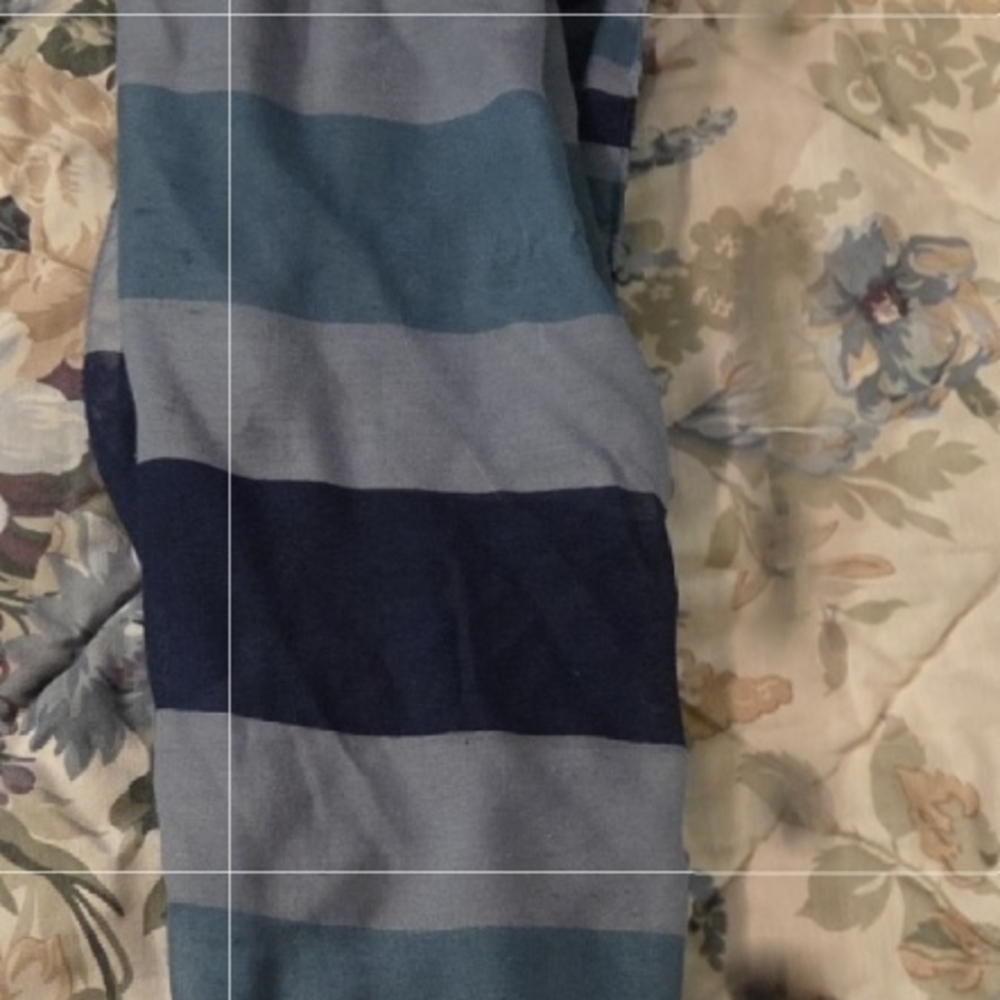 Striped Blue and Gray Scarf